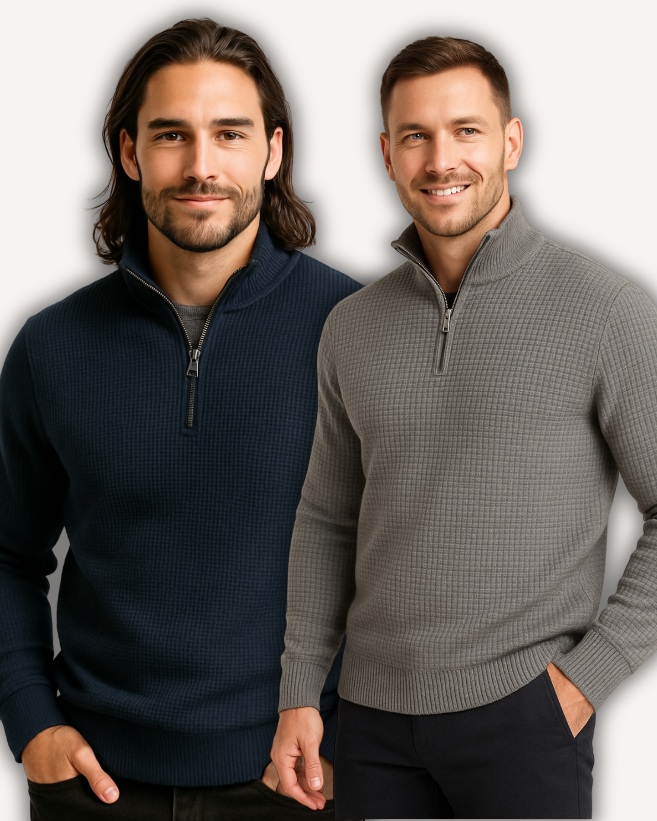 Pack of 2 WaffleZip Mocknecks