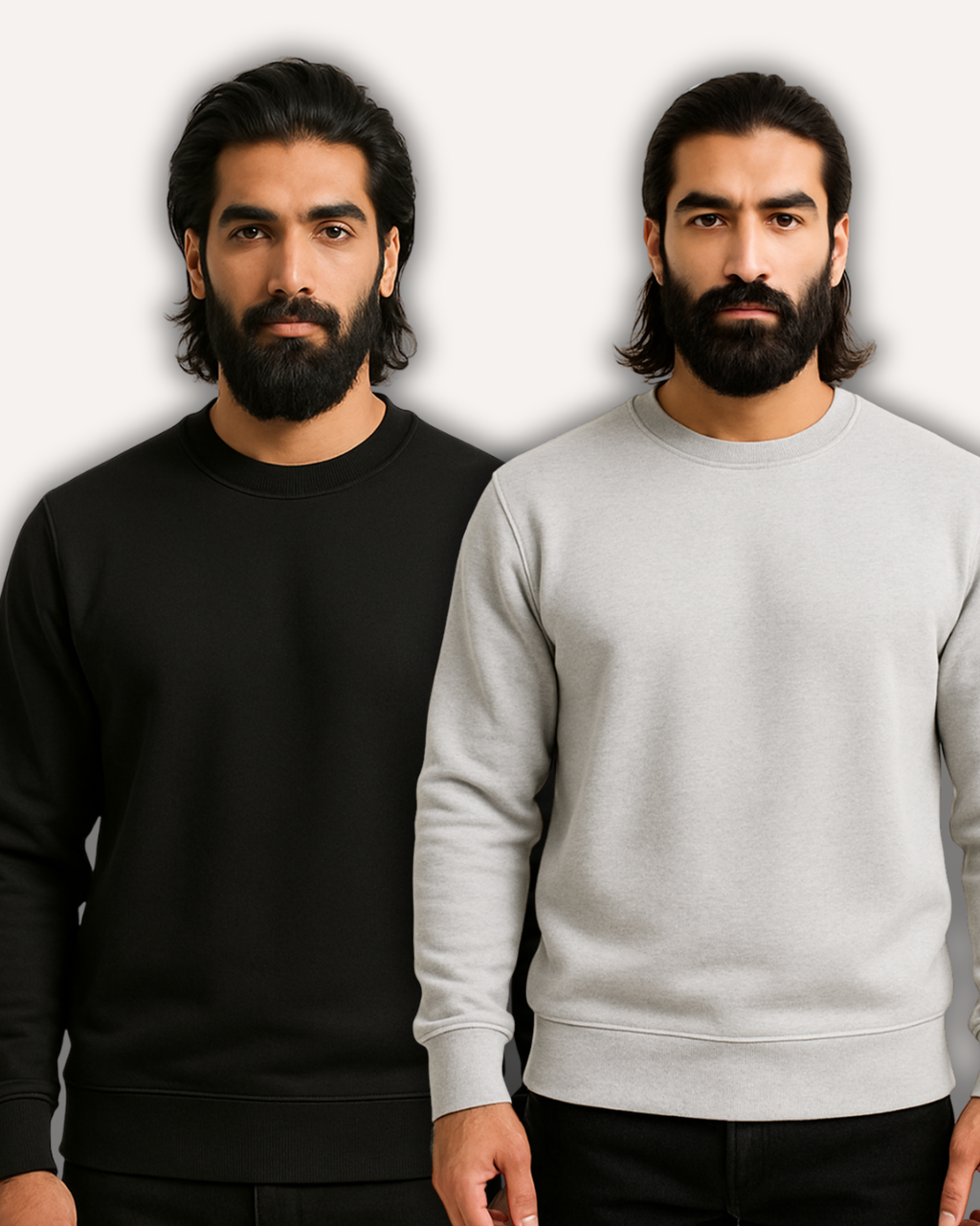Pack of 2 Basic Black & Grey Premium Men’s Sweatshirt