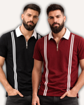 Pack of 2 Zipper Stripe Polo's