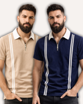 Pack of 2 Zipper Stripe Polo's