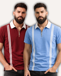 Pack of 2 Zipper Stripe Polo's