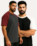 Pack of 2 Oversized Raglan Waffle Knit T-Shirts