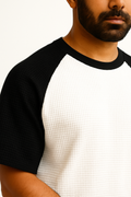 Oversized Waffle Knit Raglan T-Shirt