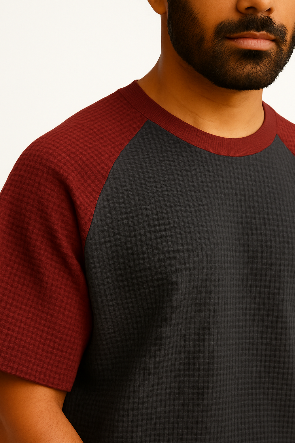 Pack of 2 Oversized Raglan Waffle Knit T-Shirts