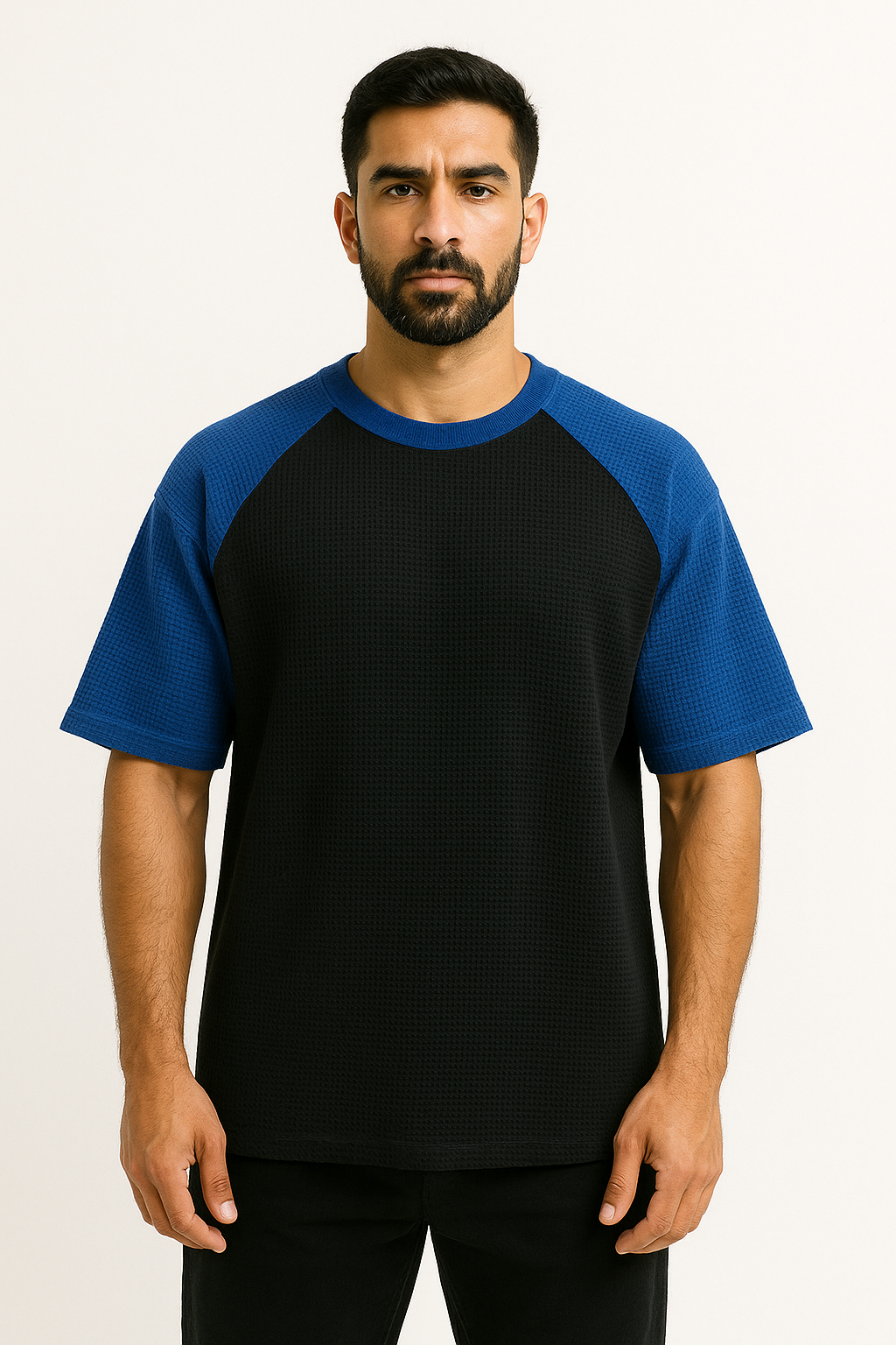 Pack of 2 Oversized Raglan Waffle Knit T-Shirts