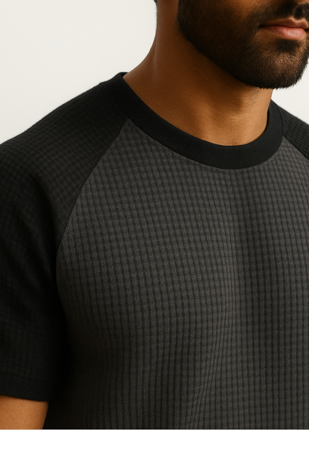 Pack of 2 Oversized Raglan Waffle Knit T-Shirts