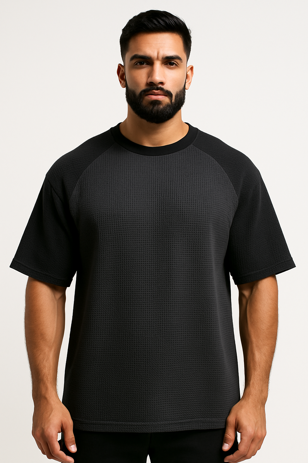 Pack of 2 Oversized Raglan Waffle Knit T-Shirts