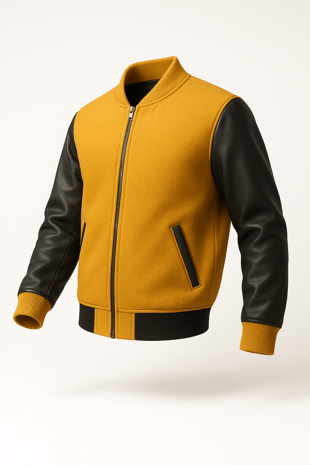 Men’s Yellow Fleece Bomber Jacket