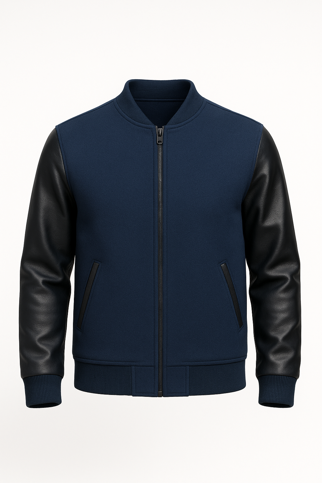 Men’s Navy Blue Fleece Bomber Jacket