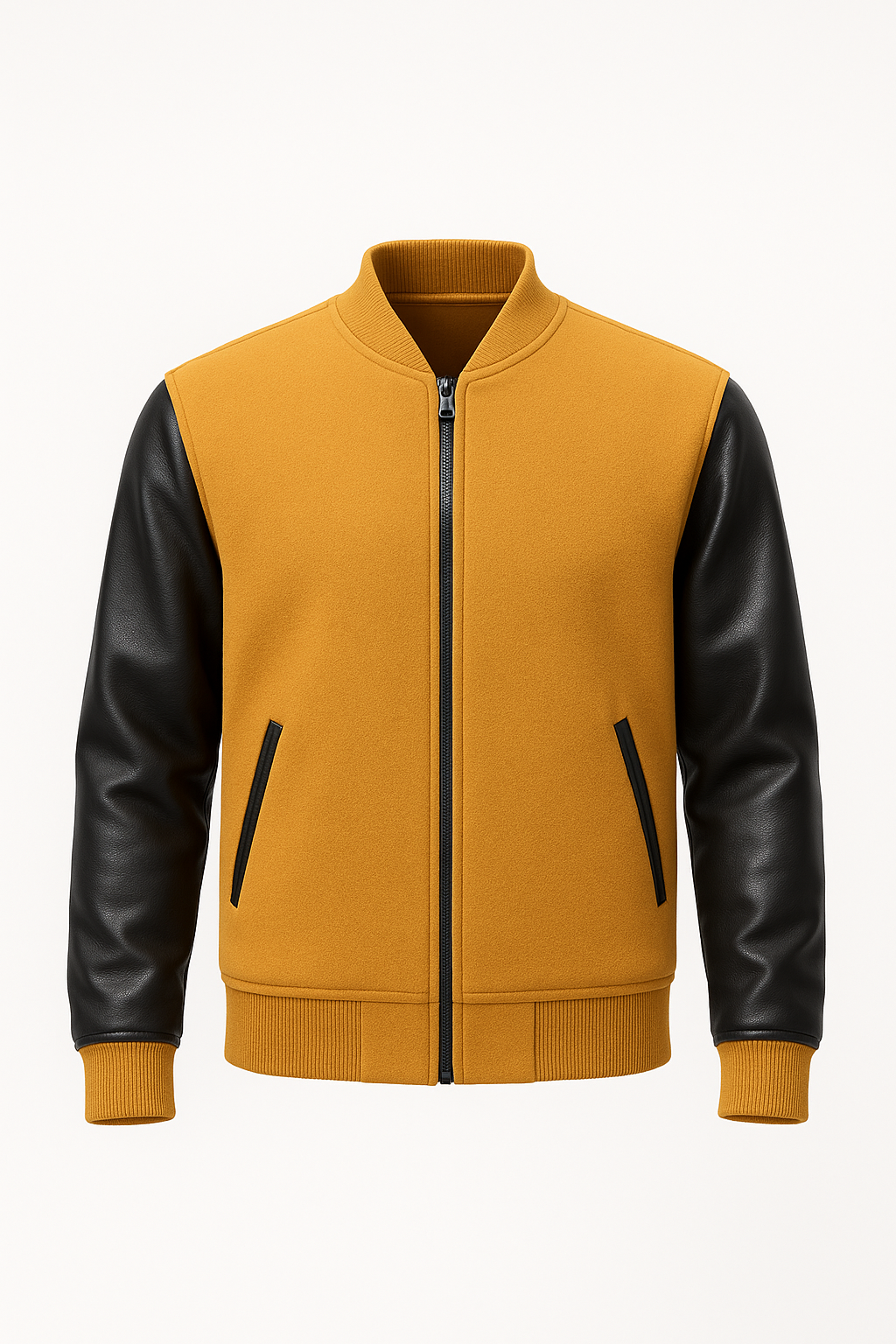 Men’s Mustard Fleece Bomber Jacket