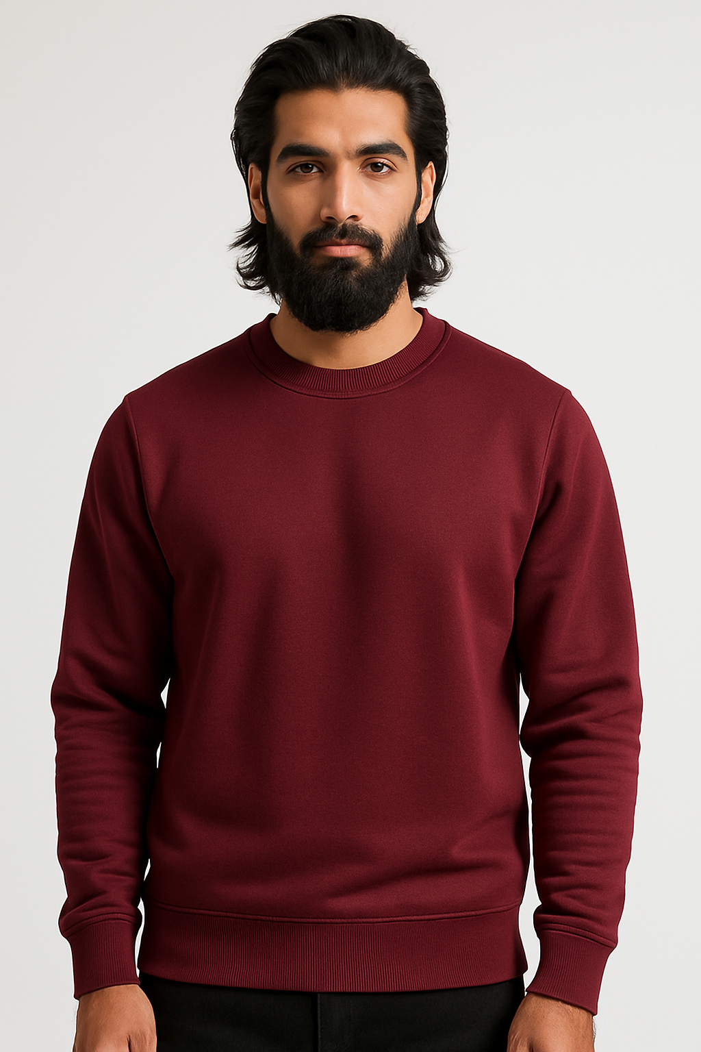 Pack of 2 Basic Maroon & Charcoal Premium Men’s Sweatshirt
