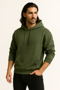 Army Green Basic Hoodie for Men – Drop Shoulder