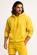 Yellow Basic Hoodie for Men – Drop Shoulder
