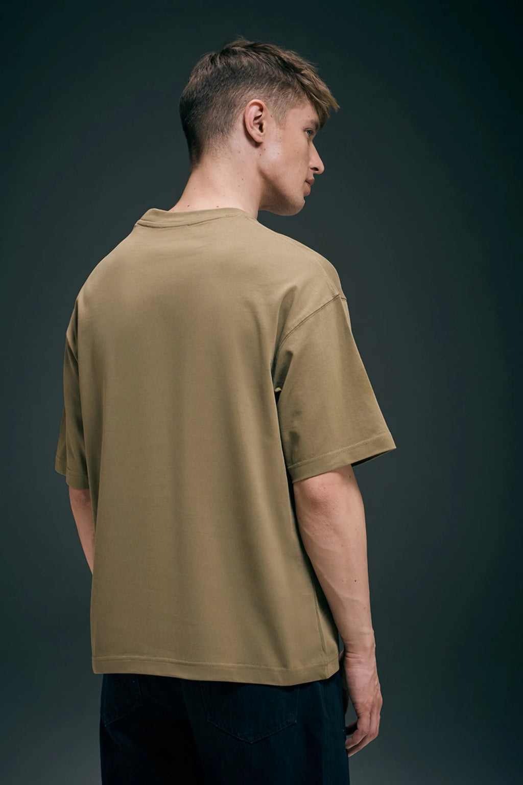 Olive Oversized Drop Shoulder
