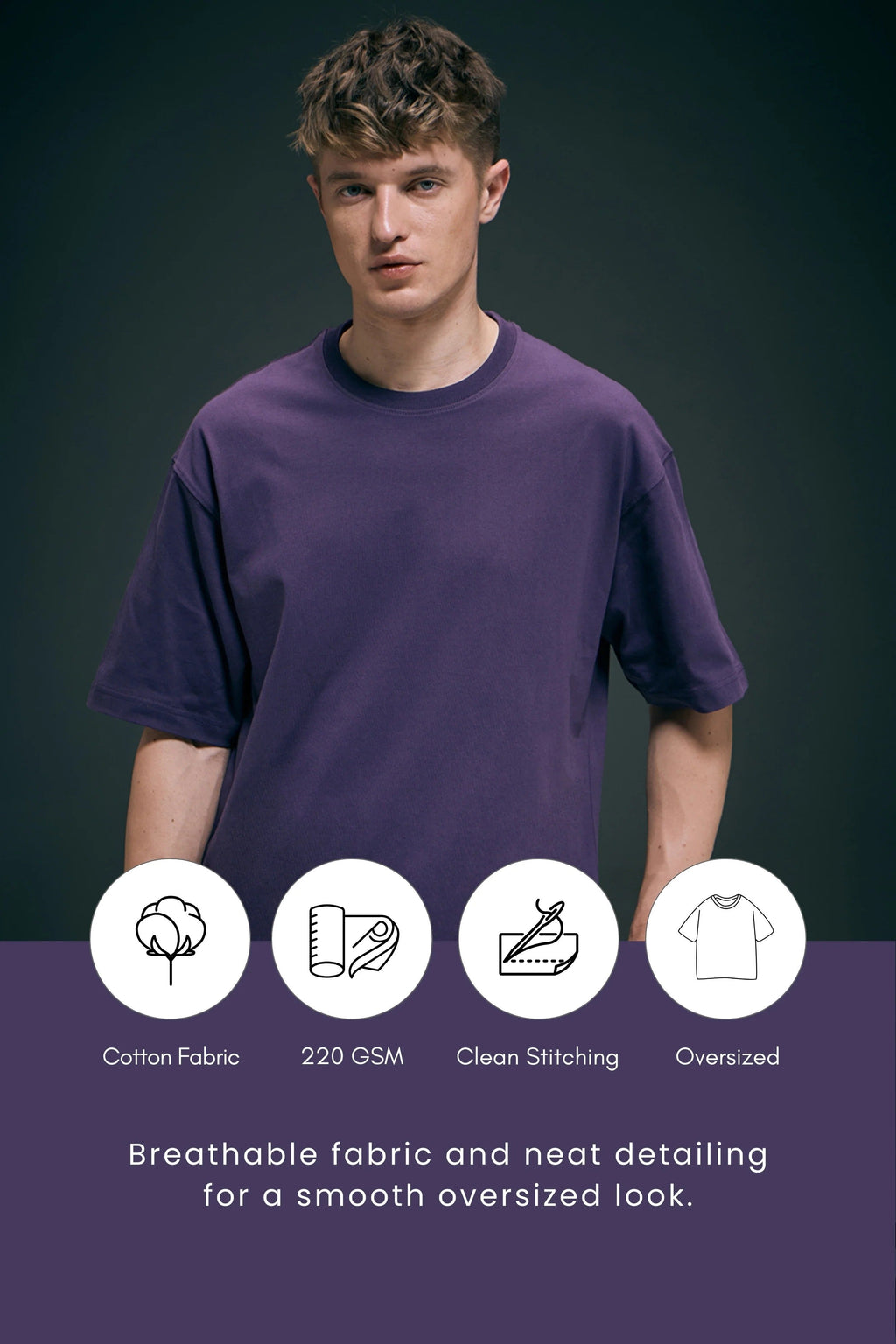 Rich Voilet Oversized Drop Shoulder