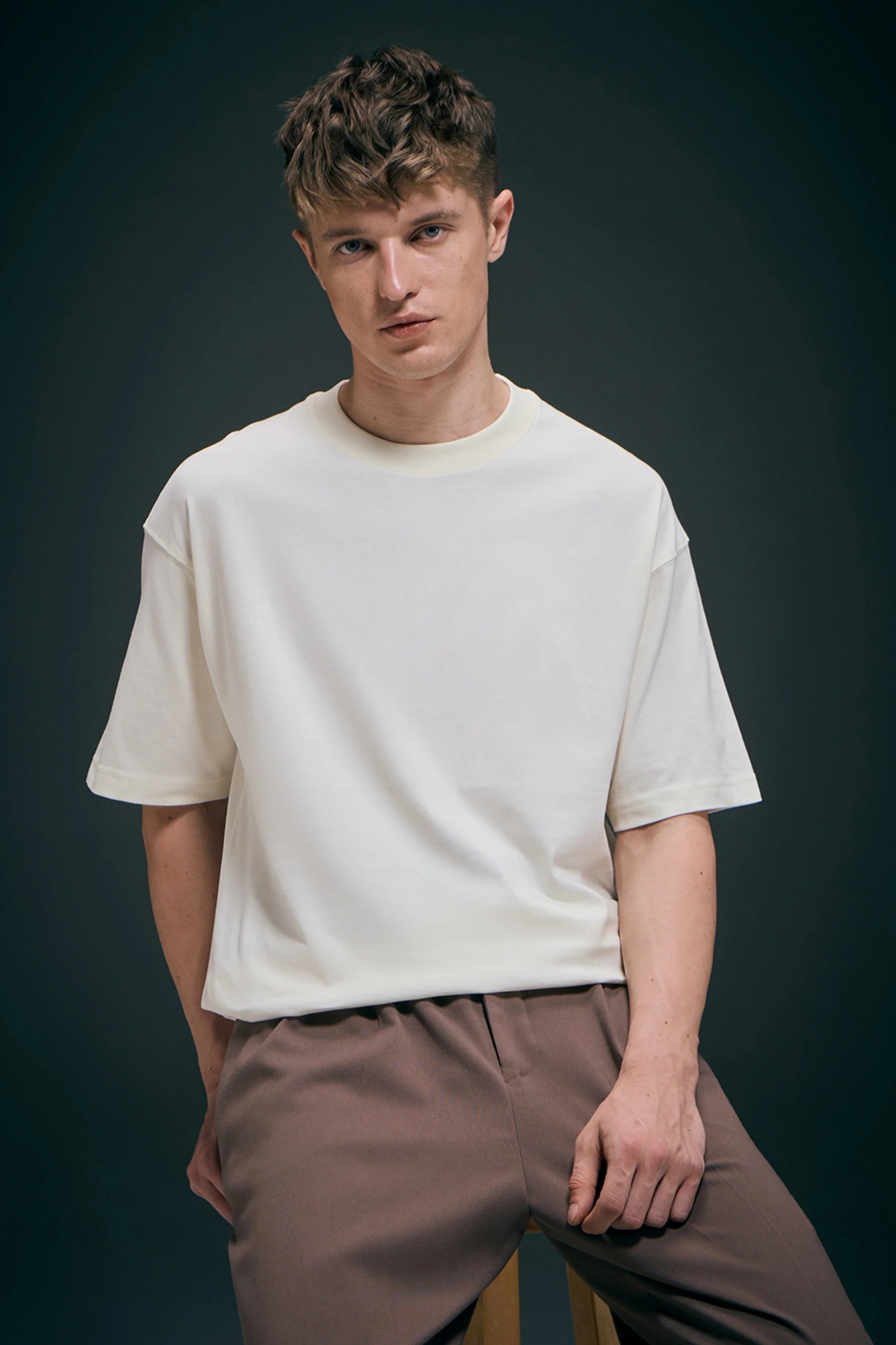 White Oversized Drop Shoulder