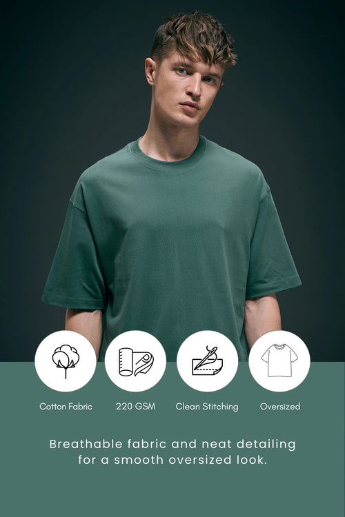 Berry Green Oversized Drop Shoulder