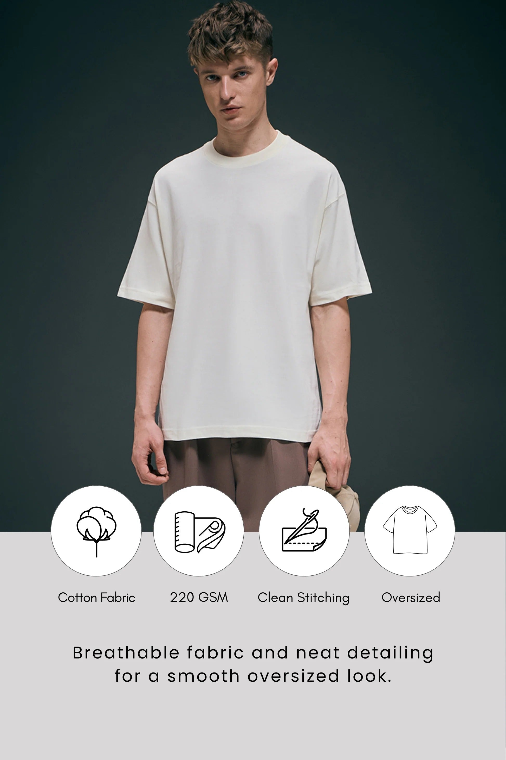 White Oversized Drop Shoulder