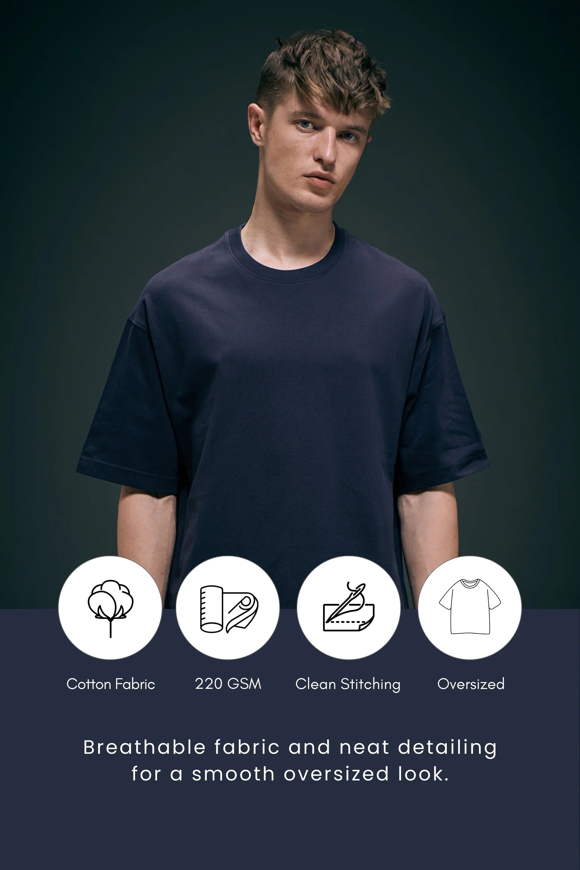 Trip Teal Oversized Drop Shoulder