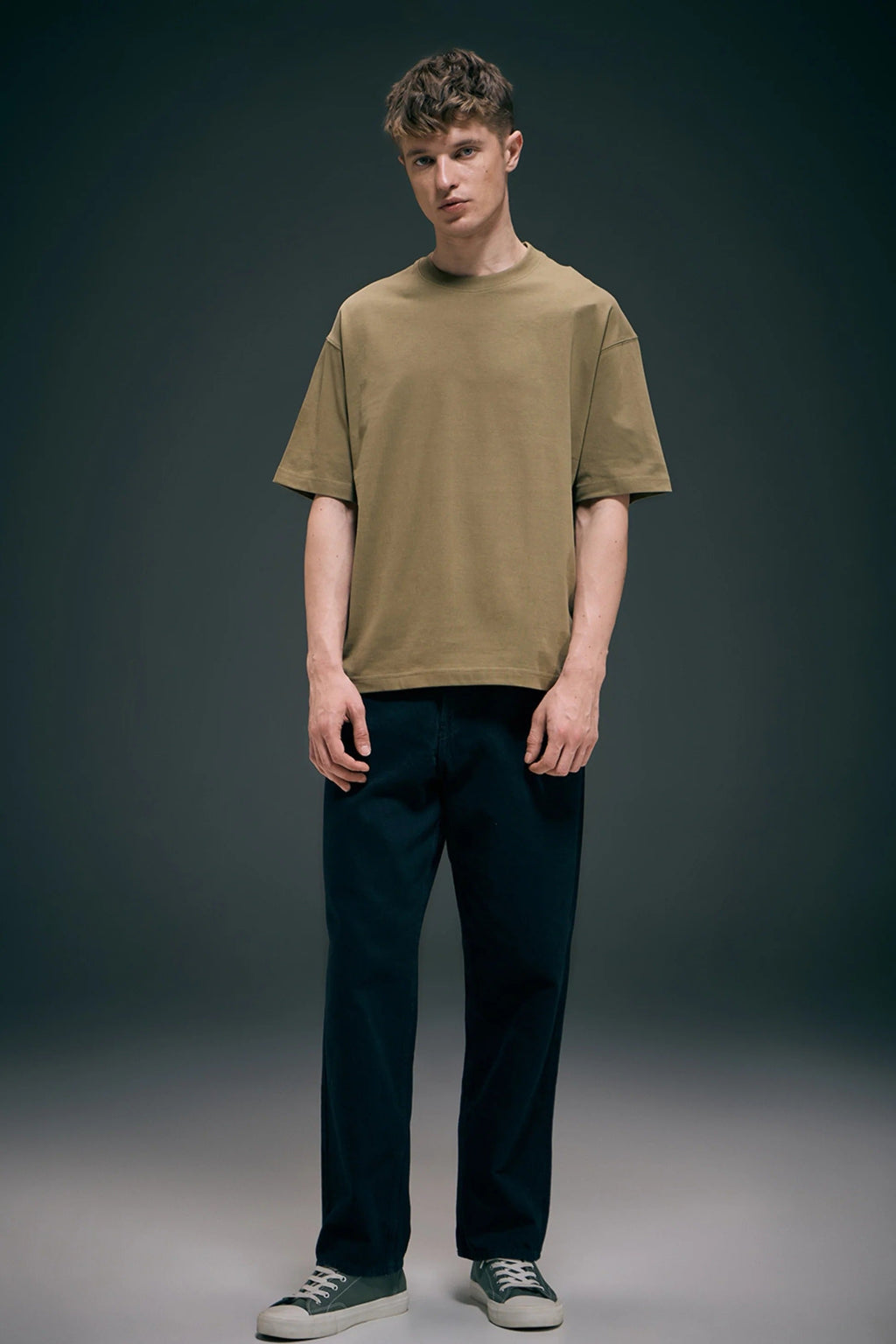 Olive Oversized Drop Shoulder