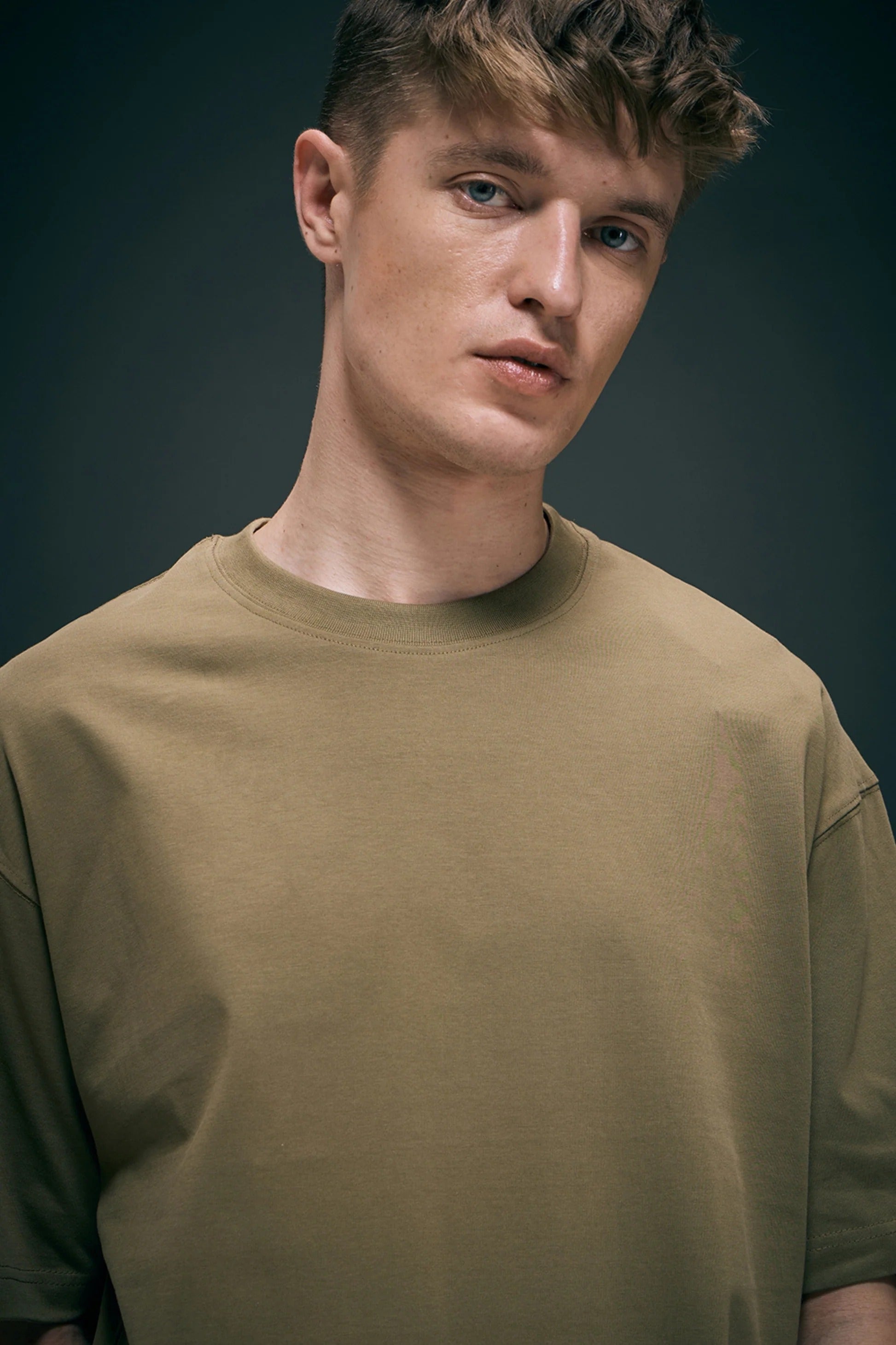 Olive Oversized Drop Shoulder