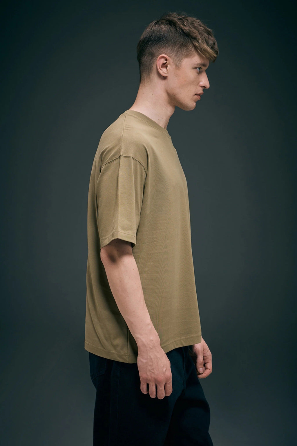 Olive Oversized Drop Shoulder