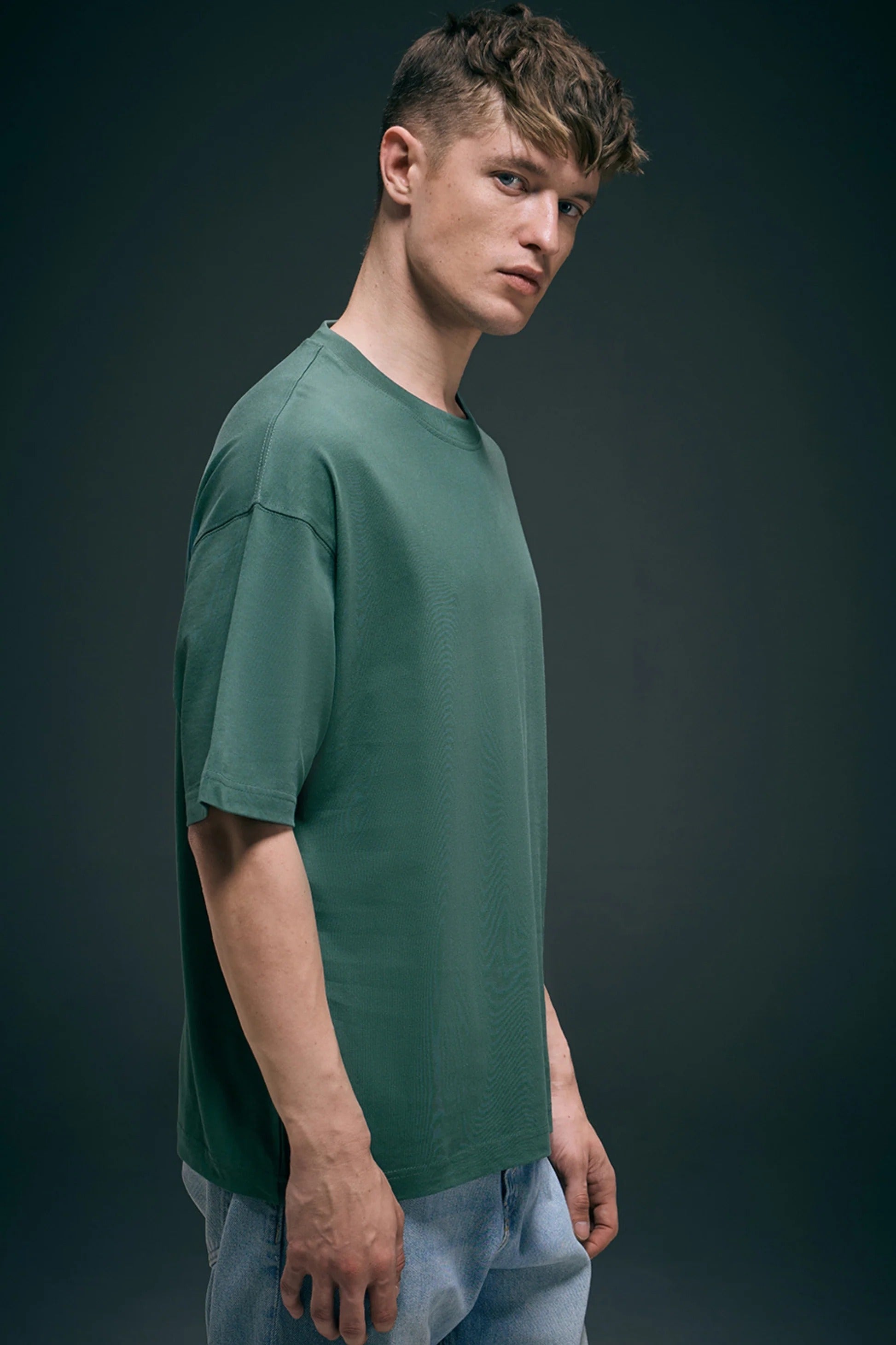 Berry Green Oversized Drop Shoulder